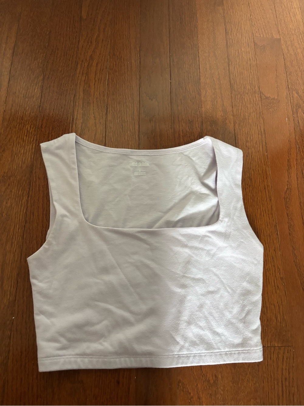 wild fable Lavender Square-Neck Crop Tank